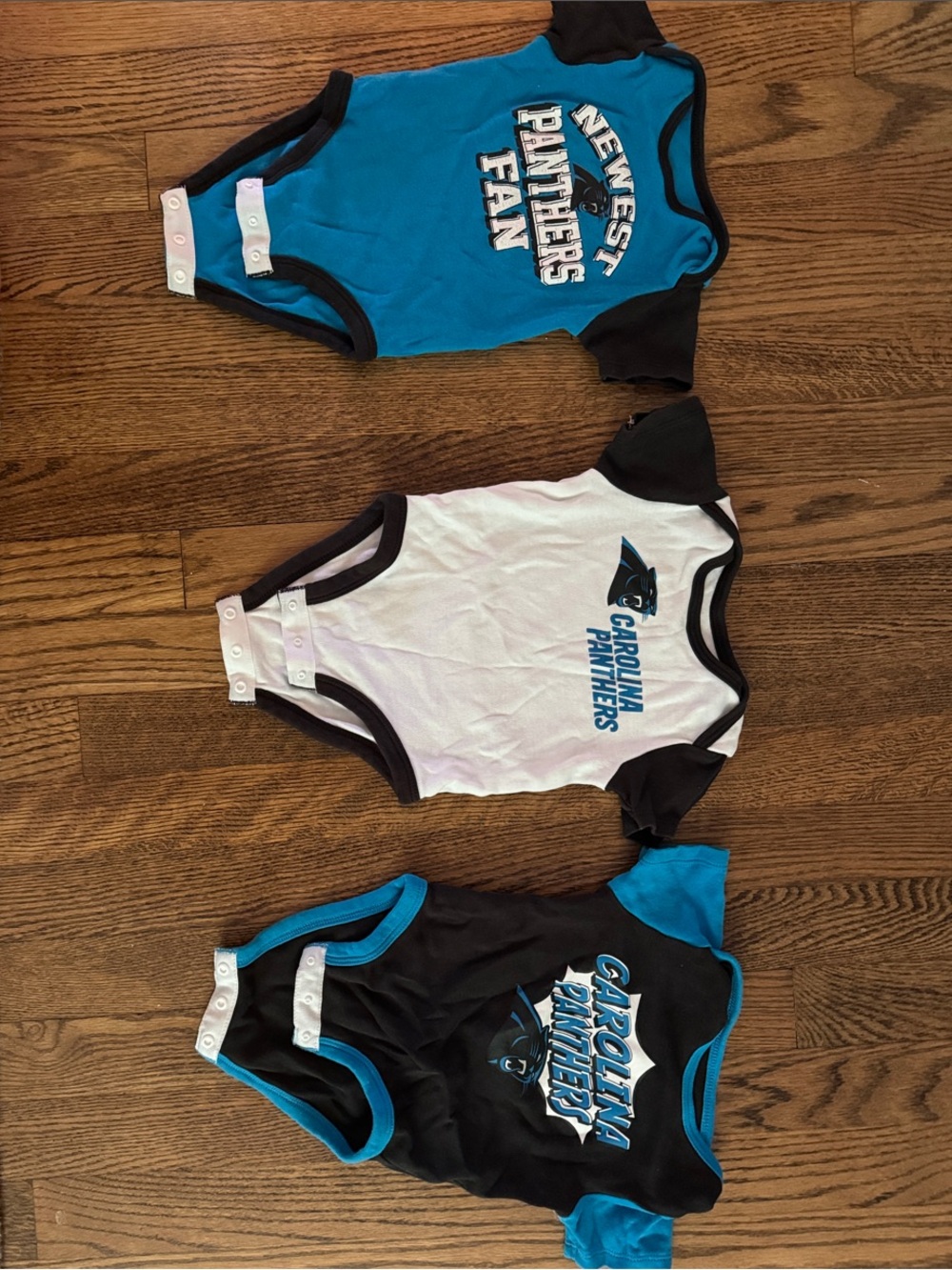 Carolina Panthers Baby Bodysuit Set - Blue, White & Black